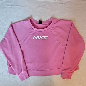 Nike Women's Cropped Pink Sweatshirt